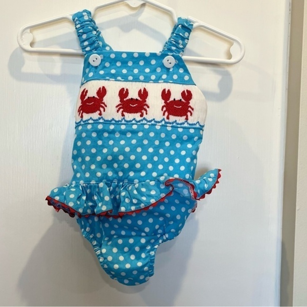 Blue Polka Dot Kids Swimwear